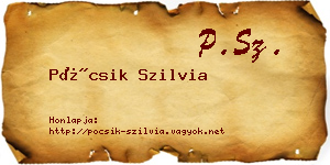 Pócsik Szilvia névjegykártya