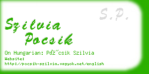 szilvia pocsik business card